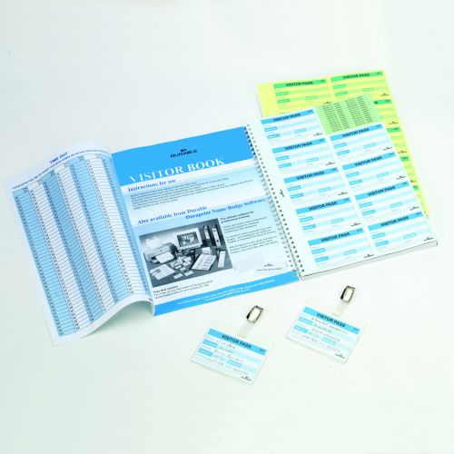 Durable+Visitor+Book+100+Refill+Pack+100+Perforated+90x60+mm+Visitor+Badge+Inserts+-+146465