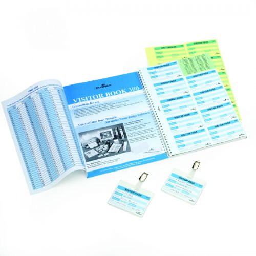 Durable+Visitor+Book+300+Refill+Pack+300+Perforated+90x60+mm+Visitor+Badge+Inserts+-+146600