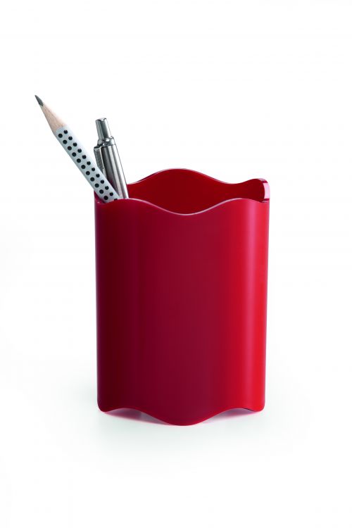 Desk Tidies Durable Vivid Trend Pen Pot Plastic Red