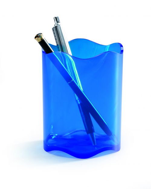Desk Tidies Durable Vivid Trend Pen Pot Plastic Blue
