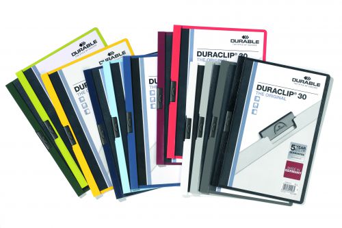 Durable+DURACLIP%C2%AE+30+A4+Clip+File+Assorted+Pack+of+25