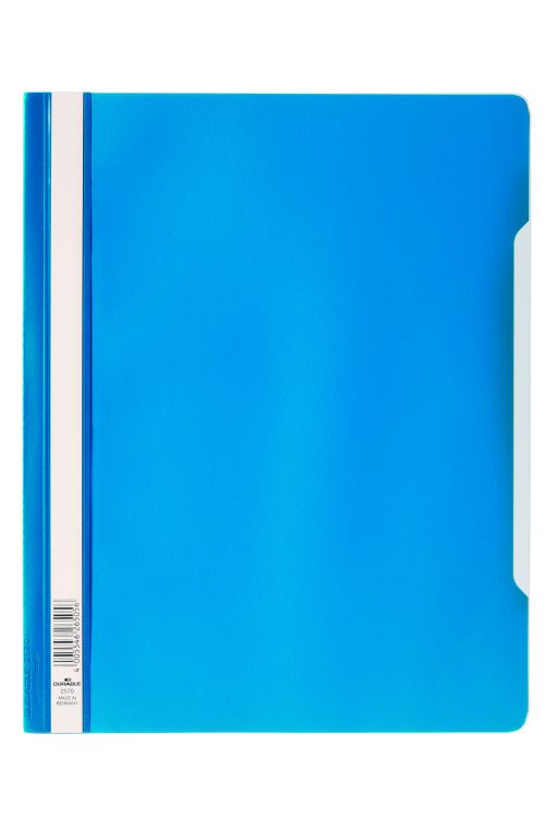 Durable+Clear+View+Folder+Plastic+with+Index+Strip+Extra+Wide+A4+Blue+Ref+257006+%5BPack+50%5D