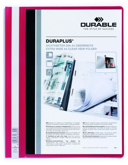 Durable+Duraplus+Quotation+Filing+Folder+with+Clear+Title+Pocket+PVC+A4%2B+Red+Ref+2579%2F03+%5BPack+25%5D