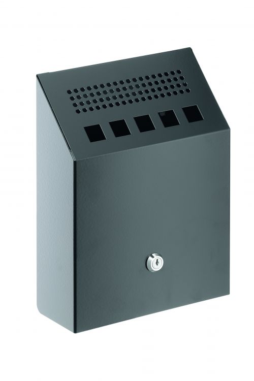 Durable Ash Bin Wall-mounted Capacity of 2.5 Litres 205x80x275mm Charcoal Ref 3333/01