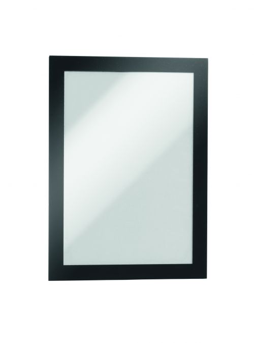 Literature Holders Durable Duraframe Magnetic Display Frame Self Adhesive A5 Black (Pack 2) 487101