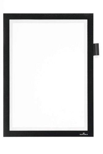 Durable Duraframe Note Magnetic Display Frame Self Adhesive A4 Black - 499301