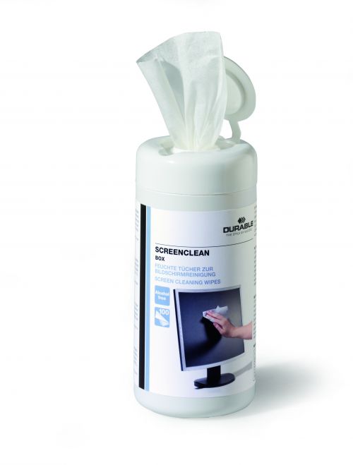 Screen Durable Screenclean Cleaning Wipes Tub (Pack 100) 573602