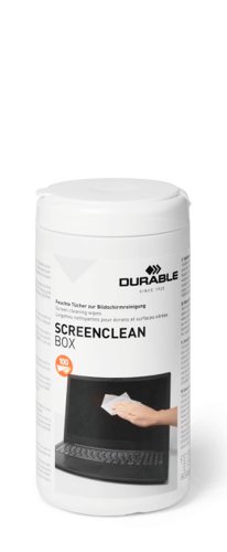 Durable Screenclean Tub Cleaning Wipes Low Lint Pre-saturated Ref 5736 [Tub 100 Wipes]