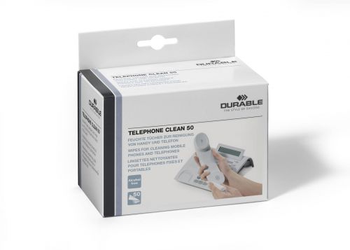 Durable Telephone Cleaning Wipes 578502 (PK50)