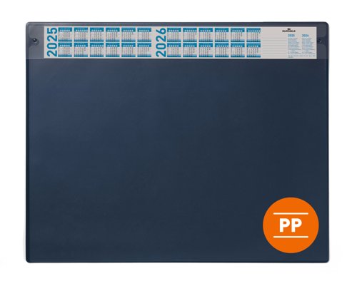 Durable Calendar Desk Mat Clear Overlay Notes Protector Pad - 65x48 cm - Blue Durable Calendar Desk Mat Clear Overlay Notes Protector Pad - 65x48 cm - Blue