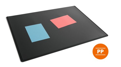Durable+Non-Slip+Desk+Mat+With+Transparent+Overlay+65+x+50cm+Polypropylene+Black+-+723301
