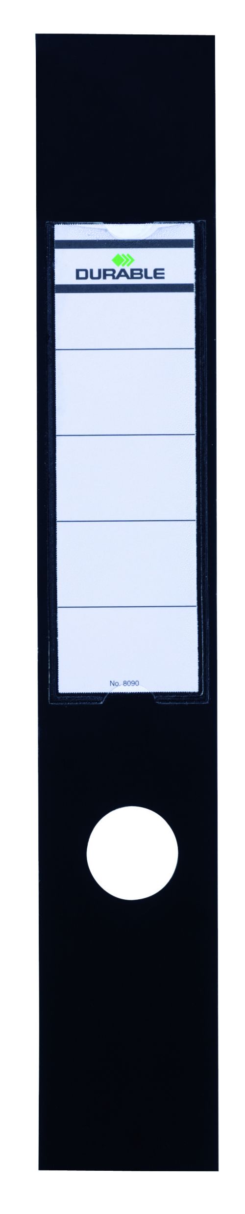 Ordofix Lever Arch Spine Labels PVC 60 x 390mm Black (PK10)