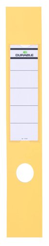 Durable Ordofix Spine Labels 390x60mm Self-adhesive PVC for Lever Arch File Yellow Ref 8090/04 [Pack 10]