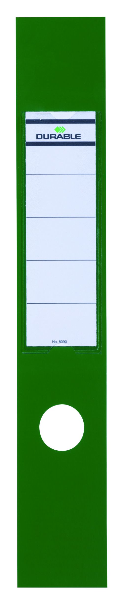 Durable Ordofix Lever Arch File Spine Label PVC 60x390mm Green (Pack 10)
