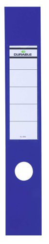 Durable Ordofix Spine Labels 390x60mm Self-adhesive PVC for Lever Arch File Blue Ref 8090/06 [Pack 10]