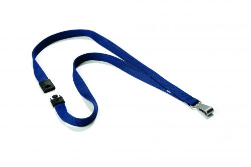 Durable Textile Lanyard Soft 15mm Midnight Blue (Pack 10)