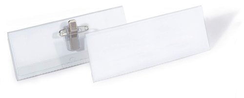 Durable COMBI CLIP Clip & Pin Name Badge ID Holder + Inserts - 40x105mm Durable COMBI CLIP Clip & Pin Name Badge ID Holder + Inserts - 40x105mm