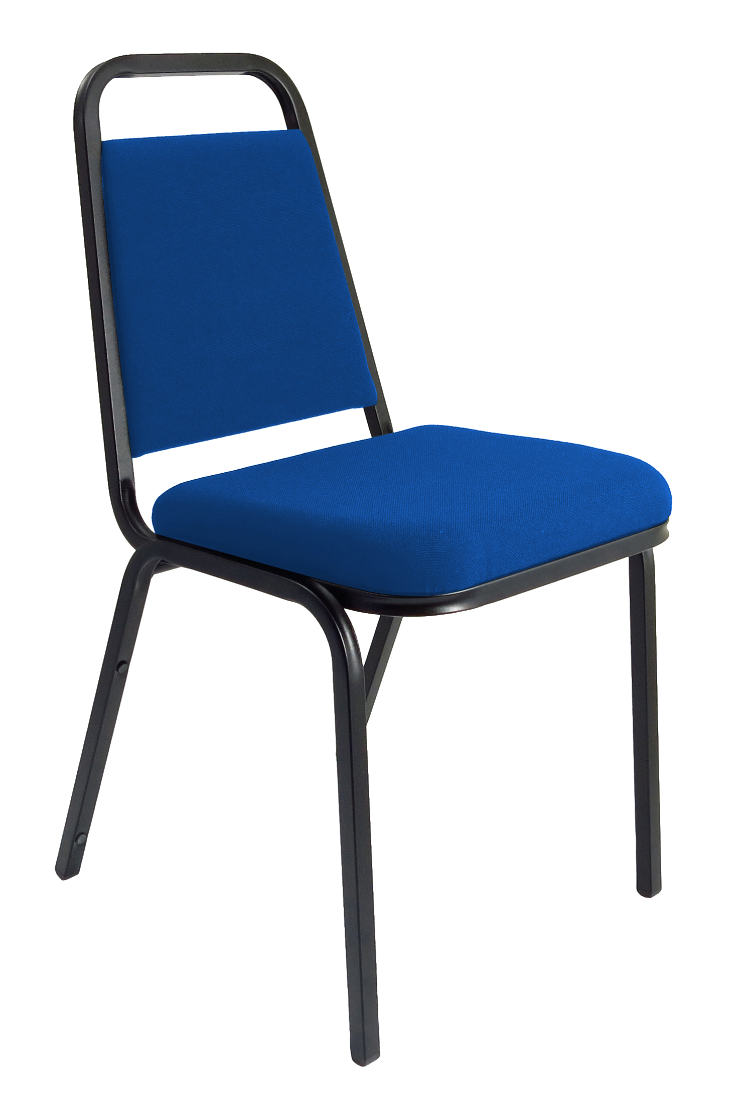 Stacking Chairs Banqueting Stacking Visitor Chair Black Frame Blue Fabric BR000197