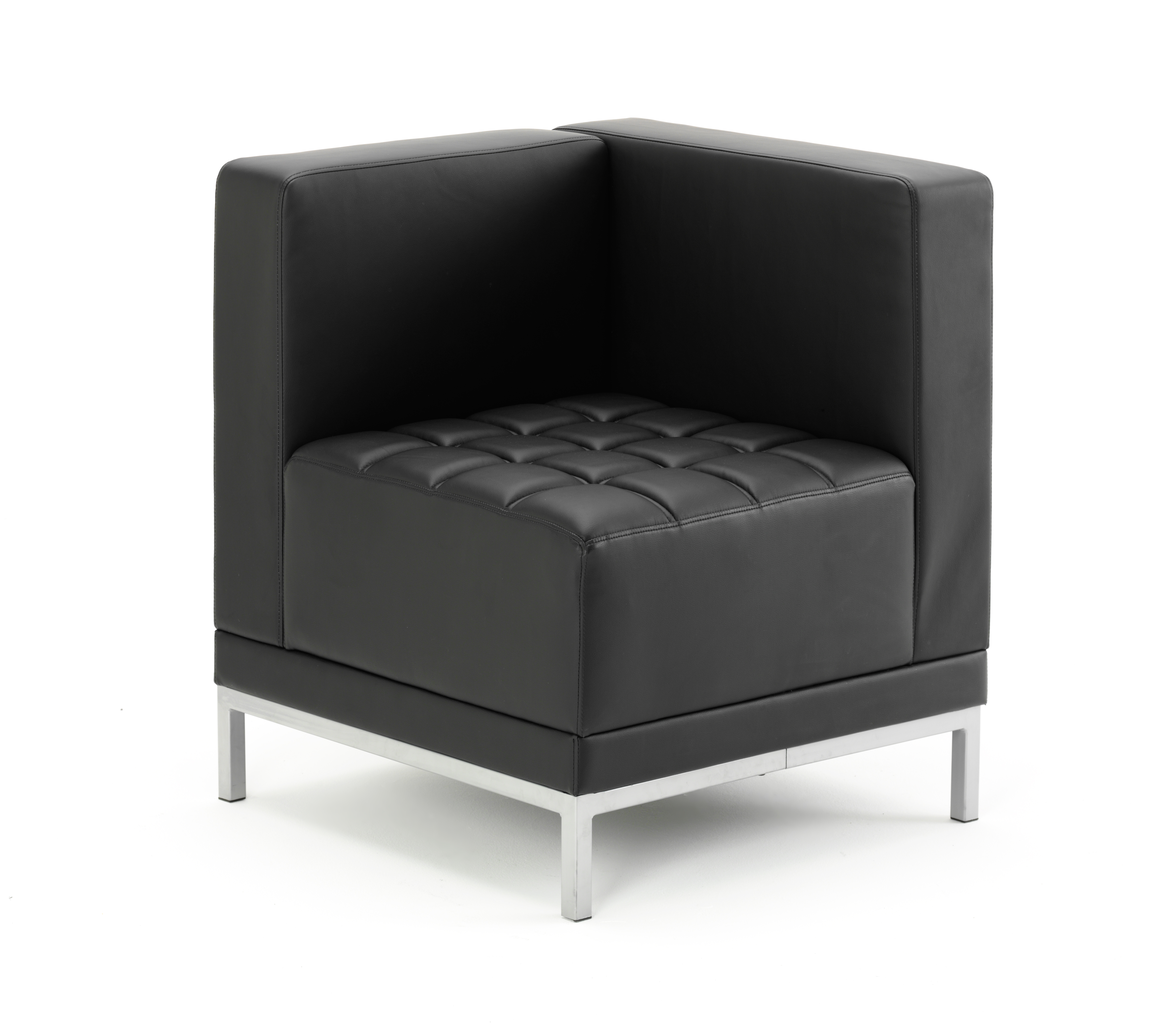 Reception Chairs Infinity Modular Corner Unit Sofa Black Soft Bonded Leather BR000198