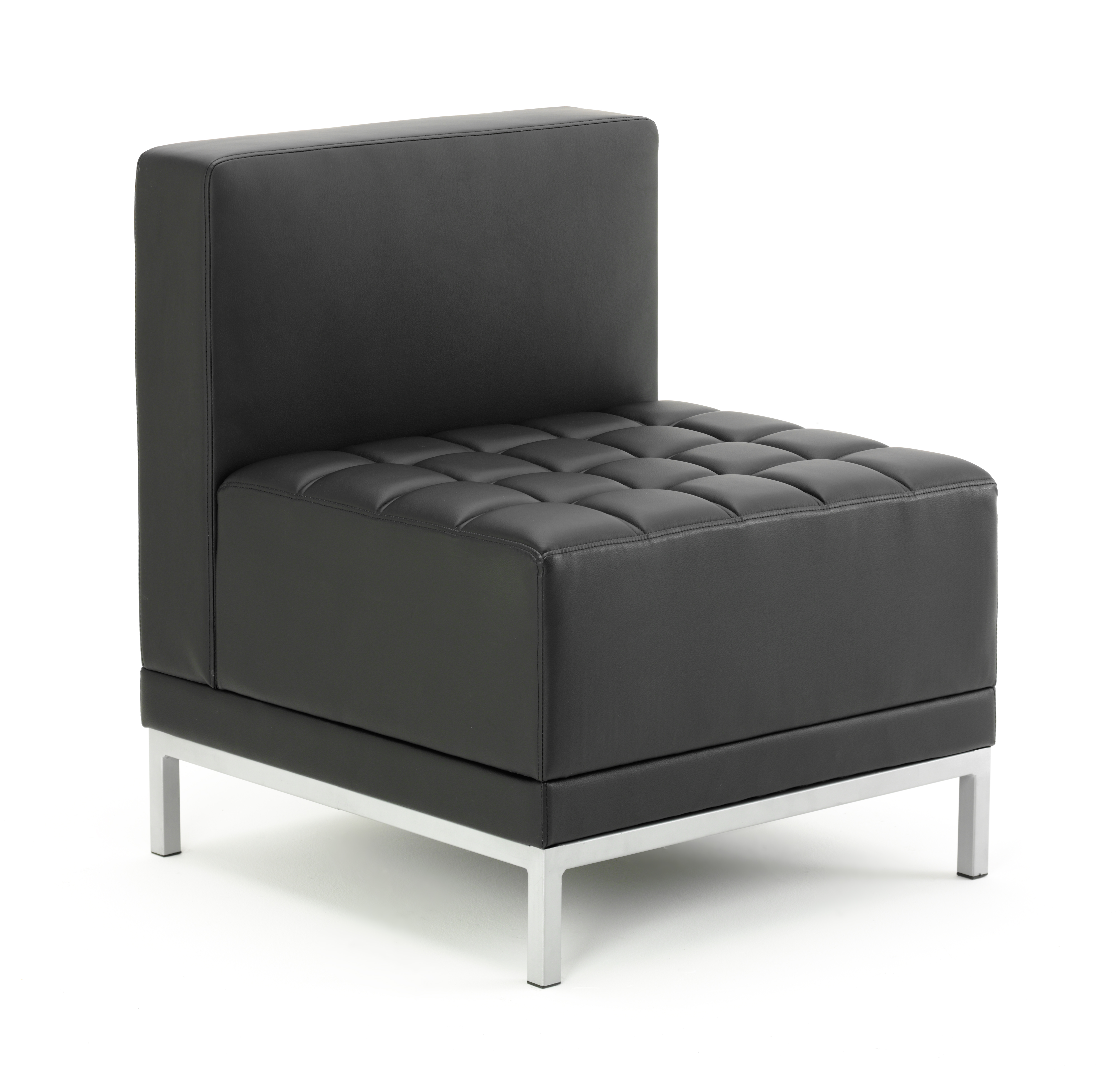 Reception Chairs Infinity Modular Straight Back Sofa Black Soft Bonded Leather BR000200