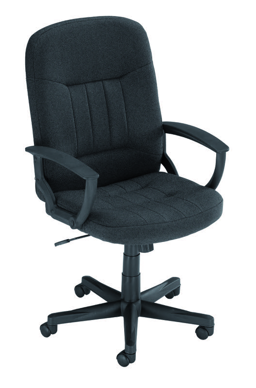 Hague Executive Fabric Chair Charcoal with Fixed Arms EX000201
