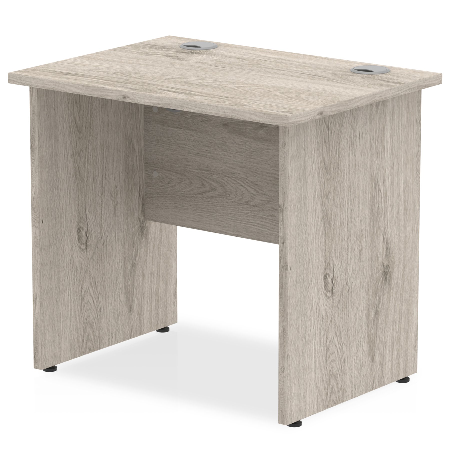 Impulse 800 x 600mm Straight Desk Grey Oak Top Panel End Leg I003082