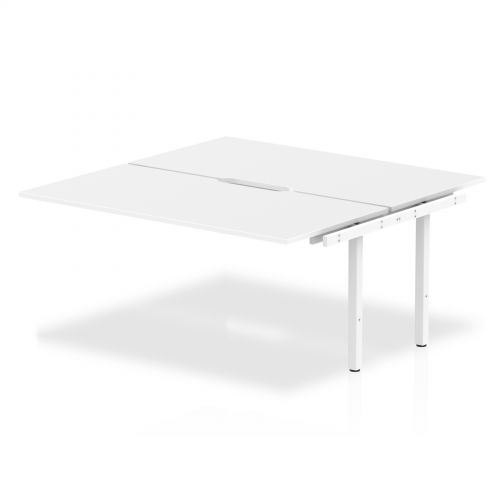 B2B Ext Kit White Frame Bench Desk 1600 White