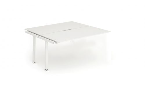 B2B Ext Kit White Frame Bench Desk 1400 White