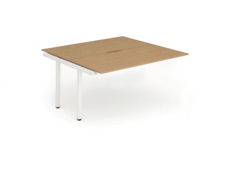 B2B Ext Kit White Frame Bench Desk 1400 Oak