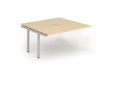 B2B Ext Kit Silver Frame Bench Desk 1400 Maple