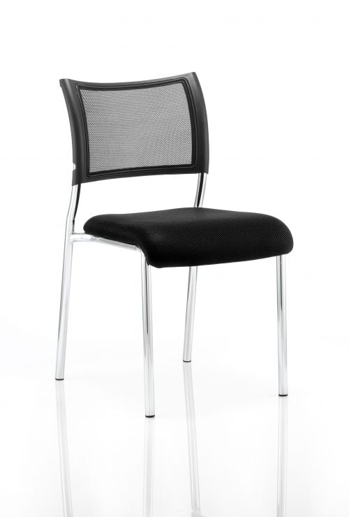 Reception Chairs Brunswick Visitor Chair Black Fabric Chrome Frame BR000021