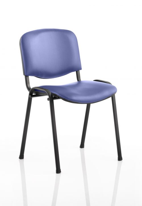 Stacking Chairs ISO Stacking Chair Blue Vinyl Black Frame BR000063