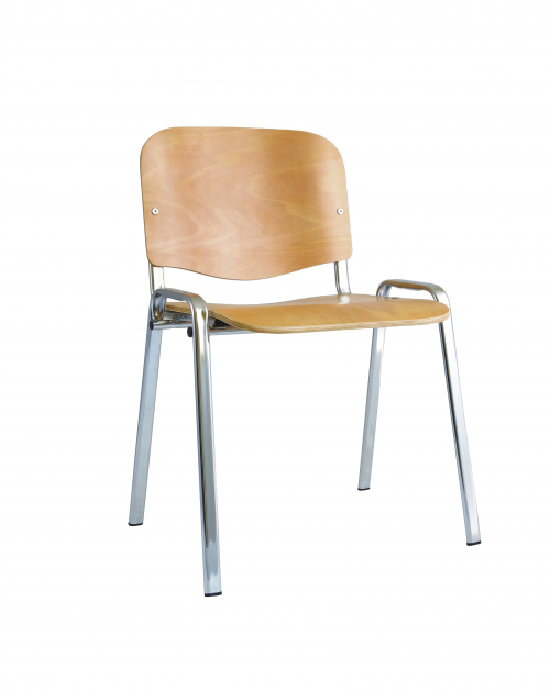 Stacking Chairs ISO Stacking Chair Beech Chrome Frame BR000066