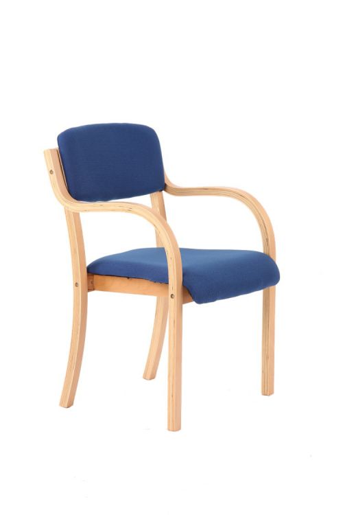 Stacking Chairs Madrid Visitor Chair Blue With Arms BR000085