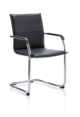 Echo+Cantilever+Chair+Black+Soft+Bonded+Leather+BR000178