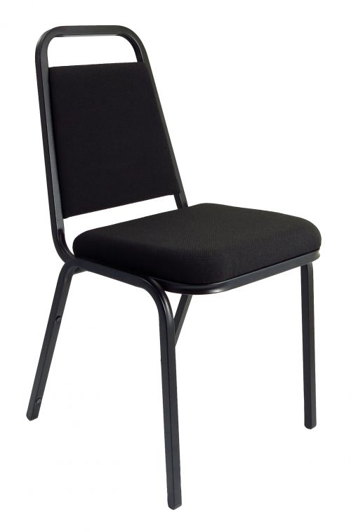 Stacking Chairs Banqueting Stacking Visitor Chair Black Frme Black Fabric BR000196