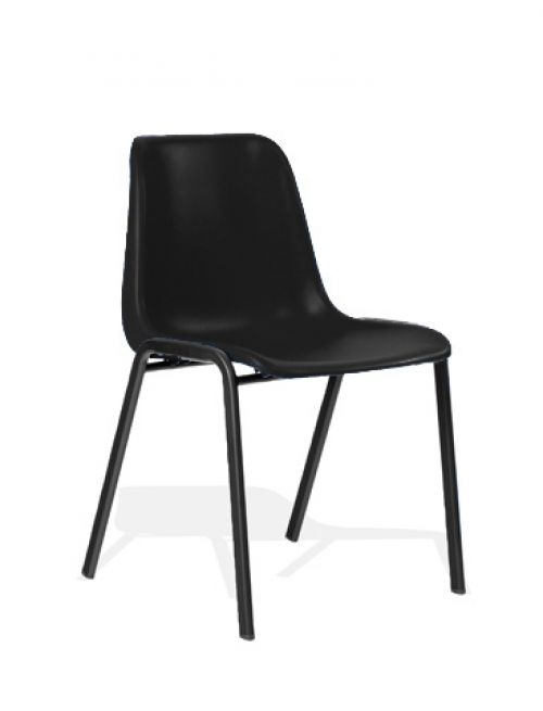 Stacking Chairs Polly Stacking Visitor Chair Black Polypropylene BR000202