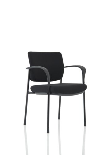 Stacking Chairs Brunswick Deluxe Black Fabric Back Black Frame BR000223