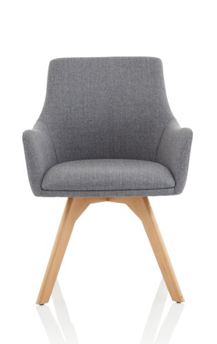 Reception Chairs Carmen Grey Fabric Wooden Leg Chair BR000224