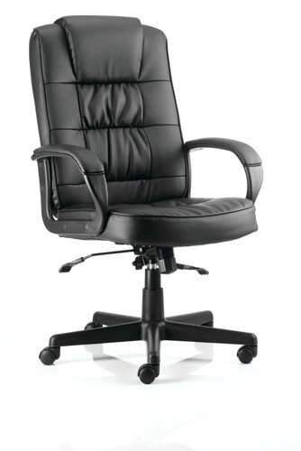 Executive Chairs Moore Executive Leather Chair Black with Arms EX000050