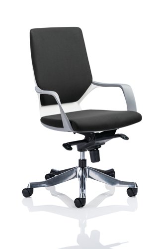 Executive Chairs Xenon White Shell Medium Back Black Fabric EX000094