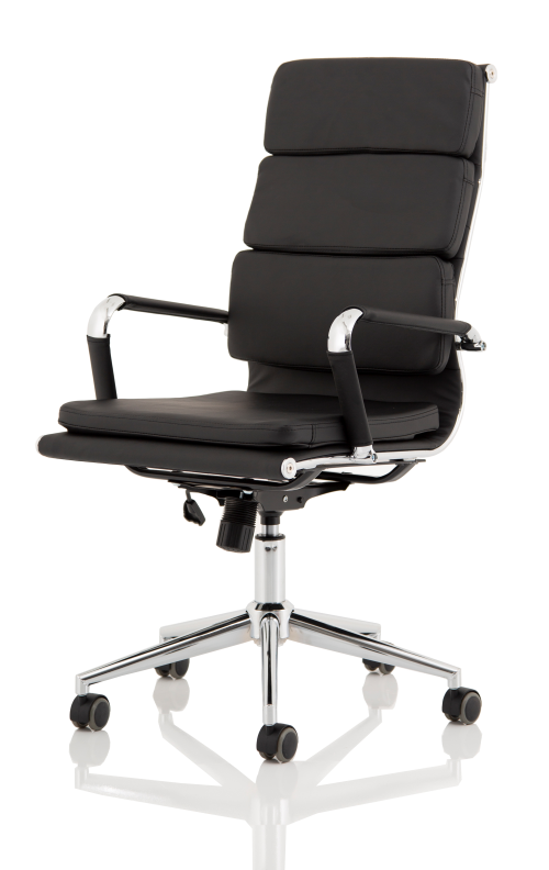 Hawkes Executive Chair Black PU with Chrome Frame EX000219