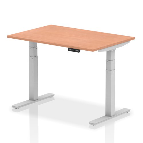 Rectangular Desks Dynamic Air 1200 x 800mm Height Adjustable Desk Beech Top Silver Leg HA01001