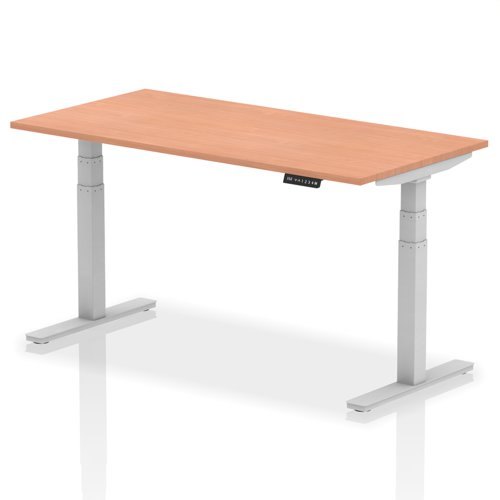 Rectangular Desks Dynamic Air 1600 x 800mm Height Adjustable Desk Beech Top Silver Leg HA01003