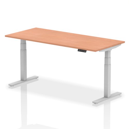 Rectangular Desks Dynamic Air 1800 x 800mm Height Adjustable Desk Beech Top Silver Leg HA01004