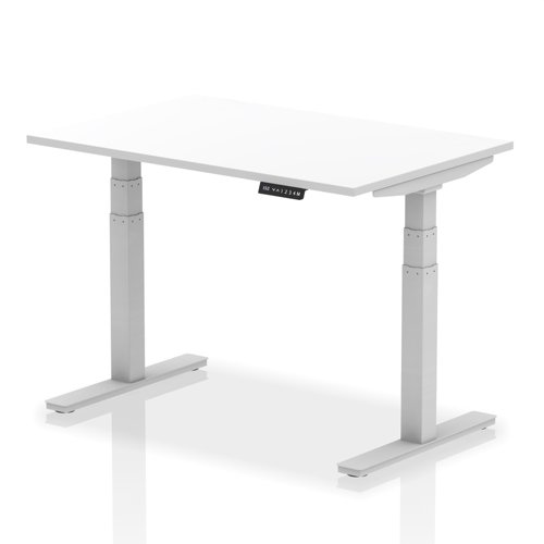 Rectangular Desks Dynamic Air 1200 x 800mm Height Adjustable Desk White Top Silver Leg HA01009