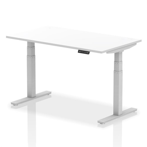 Rectangular Desks Dynamic Air 1400 x 800mm Height Adjustable Desk White Top Silver Leg HA01010