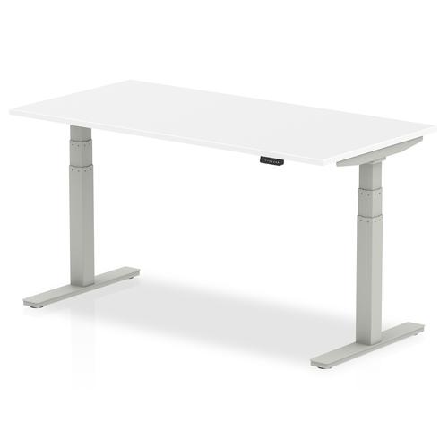 Rectangular Desks Dynamic Air 1600 x 800mm Height Adjustable Desk White Top Silver Leg HA01011