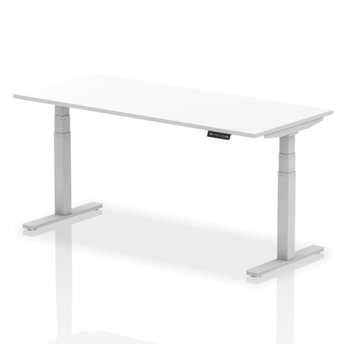 Rectangular Desks Dynamic Air 1800 x 800mm Height Adjustable Desk White Top Silver Leg HA01012
