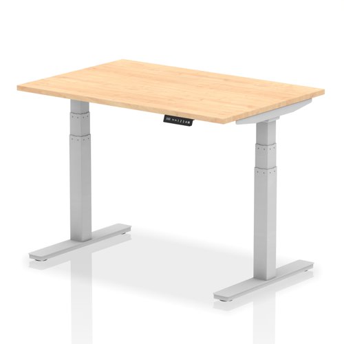 Rectangular Desks Dynamic Air 1200 x 800mm Height Adjustable Desk Maple Top Silver Leg HA01013